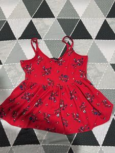 Red Floral Print Cami Top