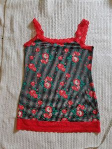 tezenis Floral Lace Trim Cami Top