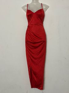 PADDED Pintresty Red Ruched Midi Dress