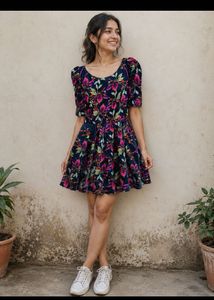 Chic Floral Print Mini Dress