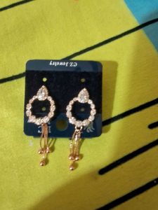 Elegant CZ Studded Hoop Earrings