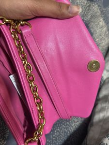 Pink Quilted Shoulder Bag