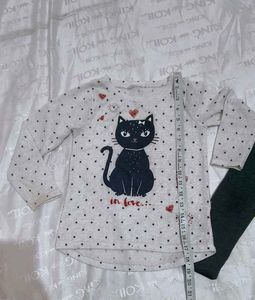 Very Cute N Beautiful Cate Top With Leggings