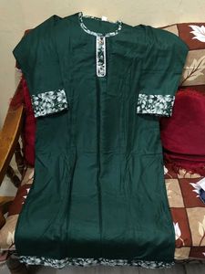 Elegant Green Floral Kurta with balloon bottom