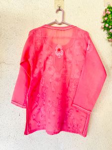 Pink Chikankari Kurta