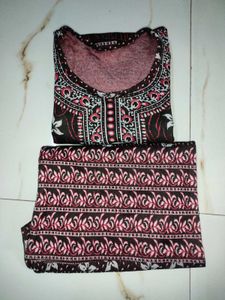 Winter Floral Print Dress