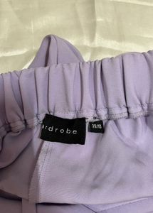 Lavender Wide-Leg Cropped Pants