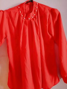 red causual top