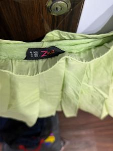 Lime Green Cropped Collared Shirt