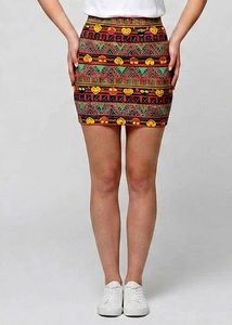 UNUSED Mini Skirt - Funky Smiley Graphic
