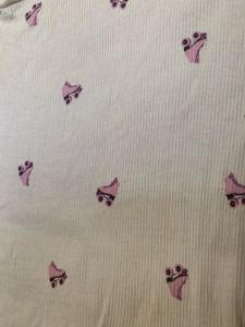 White Roller Skate Print Crop Top