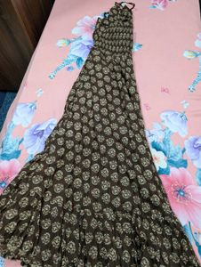 Brand New Brown Printed Maxi Dress | Flowy Boho