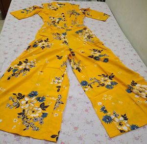Vibrant Yellow Floral Jumpsuit