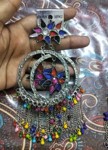 Boho Blue Star Dangle Earrings