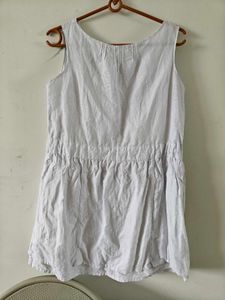 Lightweight Sleeveless Drawstring Dress