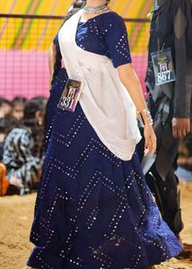 Blue Chaniya choli Without Dupatta