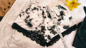 Very Fancy Satin Lace Shorts And Amazing Top