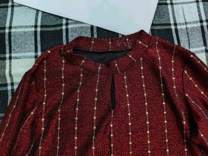 Sparkly Bell Sleeve Red Top