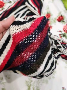 Striped Knit Scarf