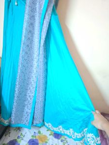 Beautiful Cyan &amp; Grey Lehenga Choli