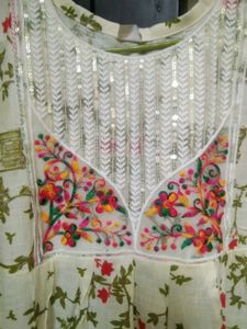 Beautiful White Floral Kurta (unused)