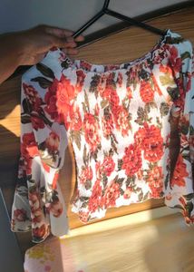 Floral Long Sleeve Crop Top