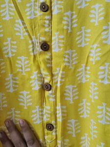 152.Bright Yellow Printed Kurta