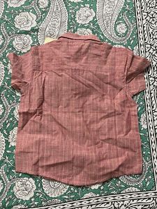 Striped Short-Sleeve Button-Up Shirt