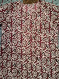 Maroon Paisley Print Kurta