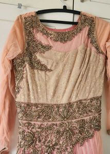Elegant Pink Embellished Ethnic Gown