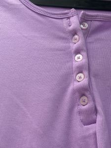 Purple Long Sleeve Henley Top