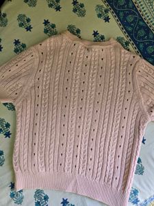 Chic Pink Cable Knit Sweater