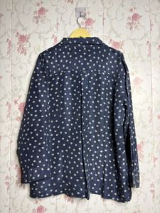 Navy Polka Dot Button-Up Shirt