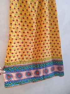 Yellow Printed Kurti