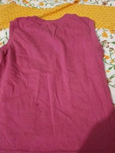 Pink Graphic Sleeveless T-Shirt