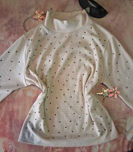 Beige Embellished Top