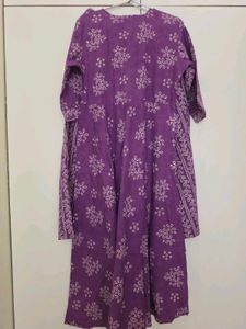 purple Ankarkali full suit with dupatta