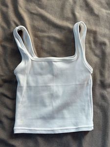 Ribbed Square Neck Tank Top