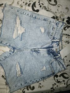 Blue Ripped Shorts
