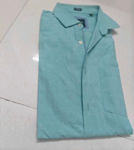 Park Avenue Men's Teal Polka Dot Button-Up Shirt