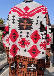 Stylish Aztec Print Open Cardigan.