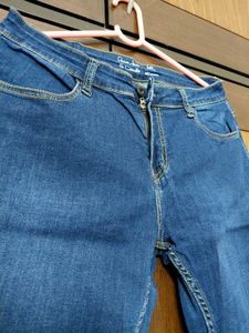 Mid waist Blue Denim Jeans Ankle crop