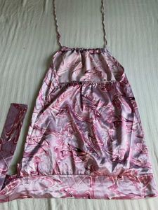 Pink Patterned Halter Top (32-36 bust)
