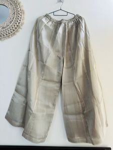 Golden Dual shade Shimmer tissue silk Sharara set