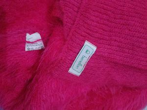 Fuzzy Pink Cardigan with scarf 🧣