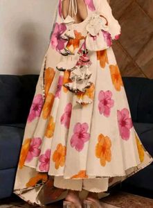 Beautiful Anarkali suit with dupatta and pant