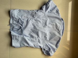 Blue Striped Button-Up Top 👚