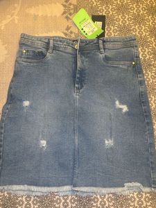 Stylish Distressed Denim Skirt