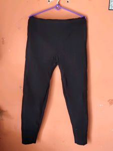 Black Cotton Blend Women Trouser