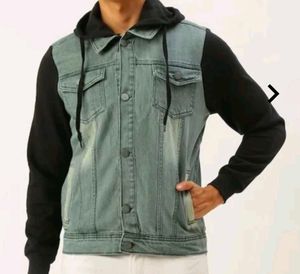 Denim Jacket with Hoodie m size
